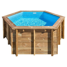 PISCINE BOIS HEXAGONALE LILI 2 GRÉ