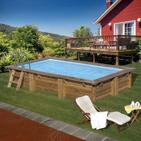 PISCINE BOIS RECTANGULAIRE MARBELLA 2 GRÉ - 0