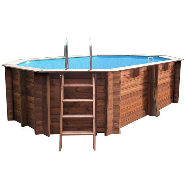 PISCINE BOIS OVALE CANNELLE 2