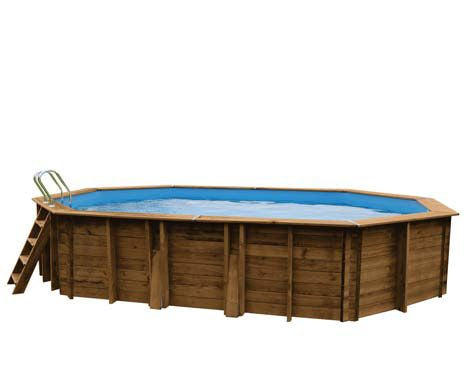PISCINE BOIS OVALE MACADAMIA GRÉ