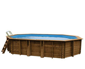 PISCINE BOIS OVALE MACADAMIA GRÉ