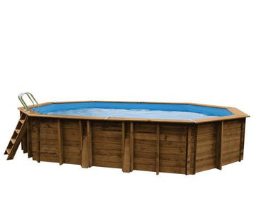 PISCINE BOIS OVALE MACADAMIA GRÉ