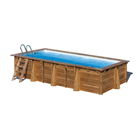 PISCINE BOIS RECTANGULAIRE PAPAYA GRÉ