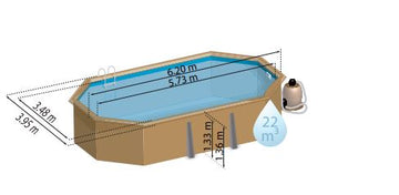 PISCINE BOIS OVALE SAFRAN 2 GRÉ - 0