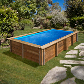 PISCINE BOIS RECTANGULAIRE LEMON GRÉ - 0