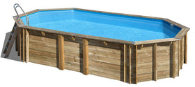 PISCINE BOIS OVALE ORANGE GRÉ