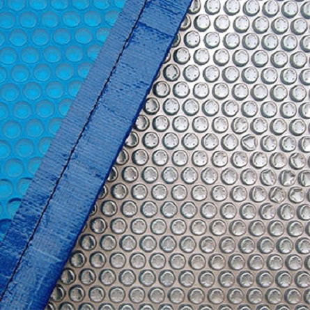 bâches à bulles 400 MICRONS bordée 4 cotés bleu/argent